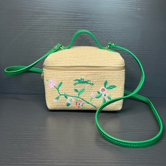 Longchamp Handbags - SOLD!❌ Longchamp Le Panier Pliage Vanity Floral Embroidered Crossbody